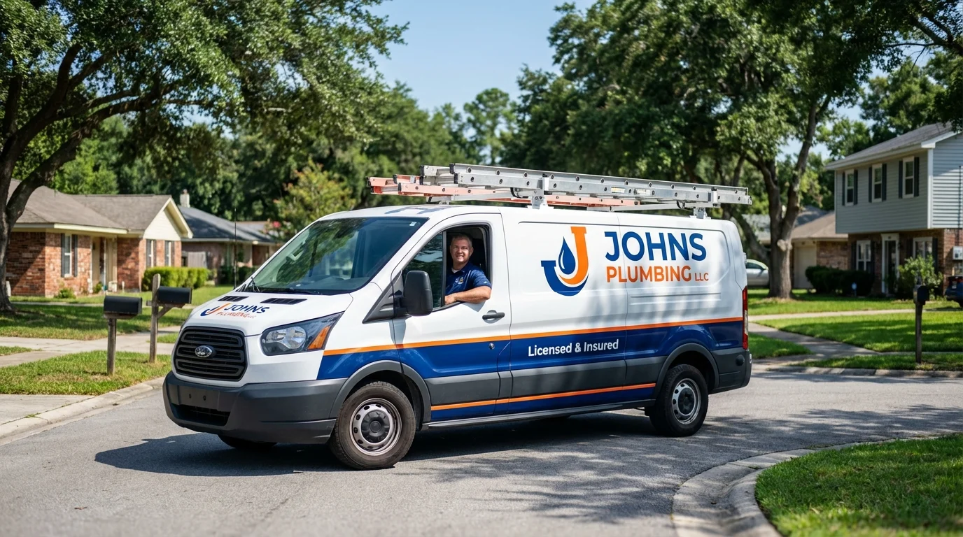 Johns Plumbing LLC service van in Mount Carmel, TN